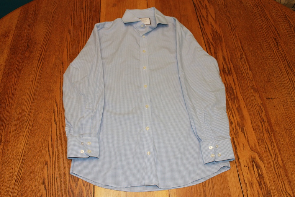 Charles Tyrwhitt Shirt Mens 16.5 33 Blue Slim Fit Non Iron Button Down Dress
